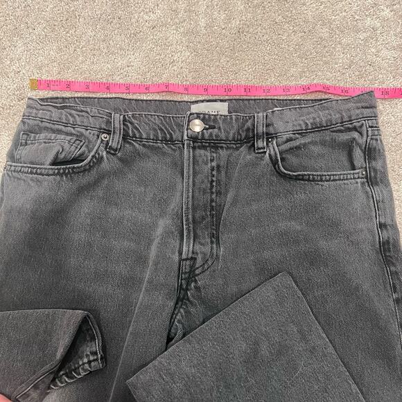 Frame Women's Le Slouch Black Grey Distressed Straight Leg Jean Size 30 - Picture 10 of 13